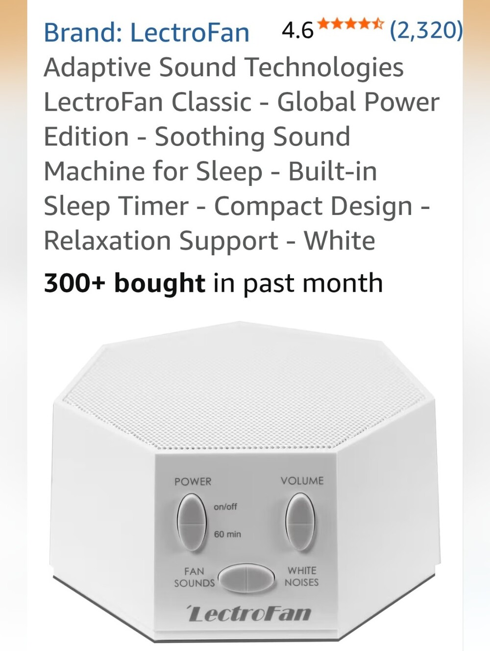 LectroFan Classic White Noise Machine